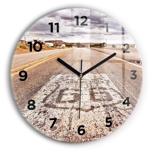 Zegar ścienny okrągły Route 66 USA