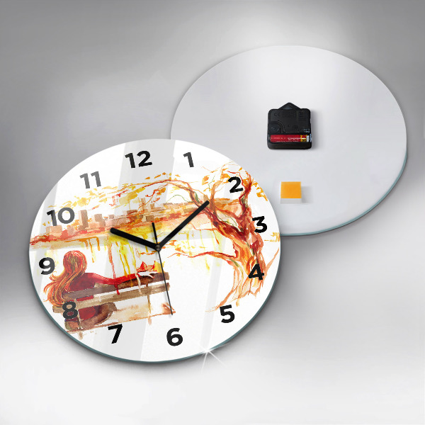 Zegar ścienny okrągły Jesienny Krajobraz