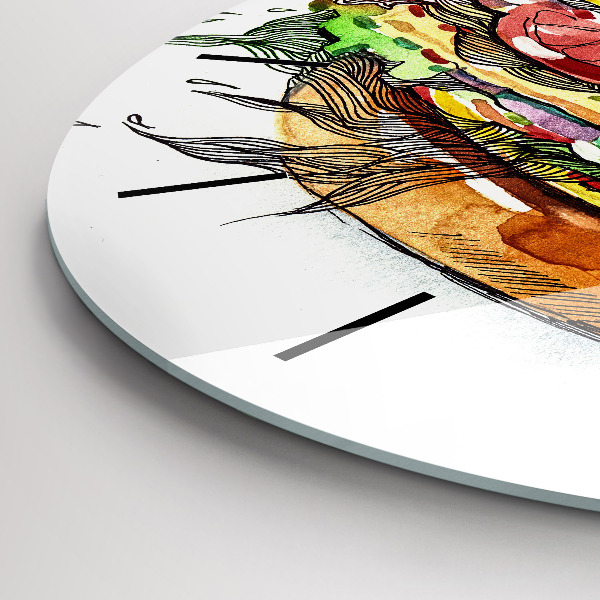 Zegar ścienny okrągły Burger z serem XXL