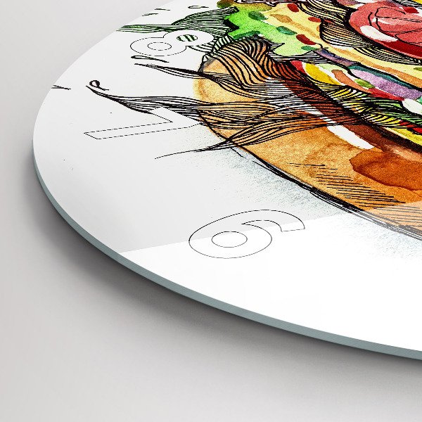 Zegar ścienny okrągły Burger z serem XXL