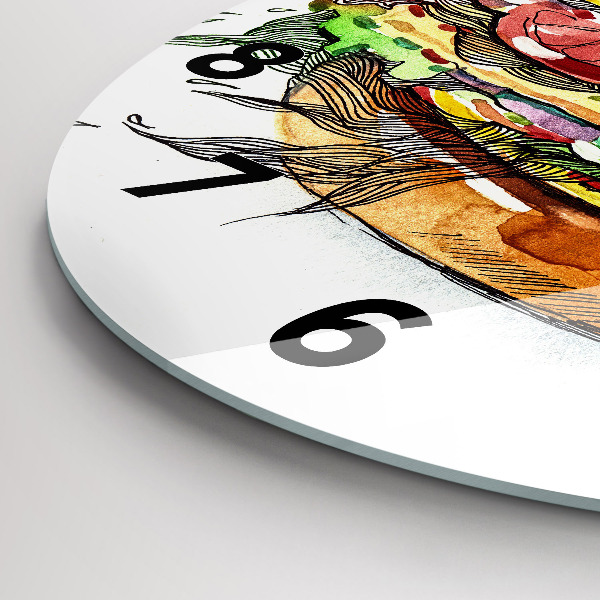 Zegar ścienny okrągły Burger z serem XXL