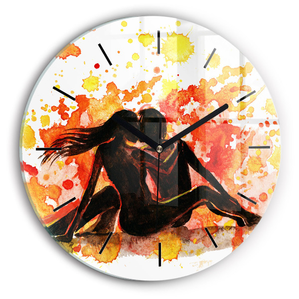 Zegar ścienny okrągły Miłość i zakochana para