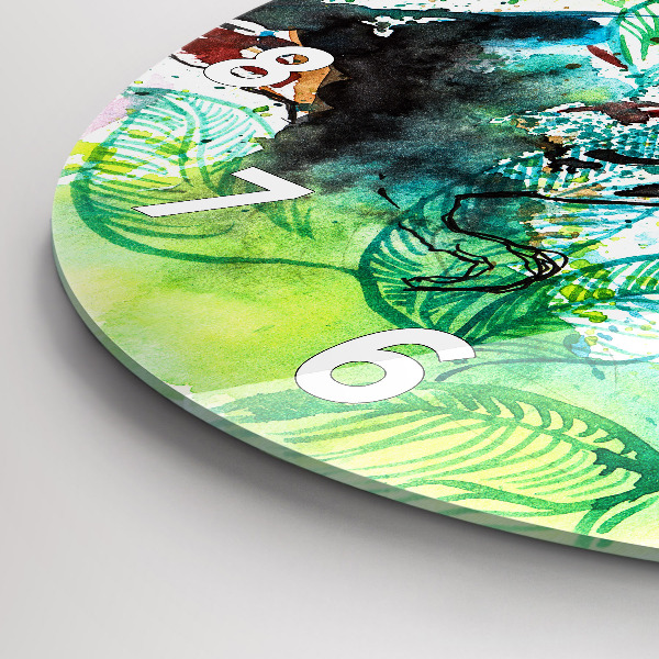 Zegar ścienny okrągły Tukan w trawie