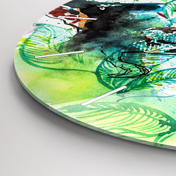 Zegar ścienny okrągły Tukan w trawie