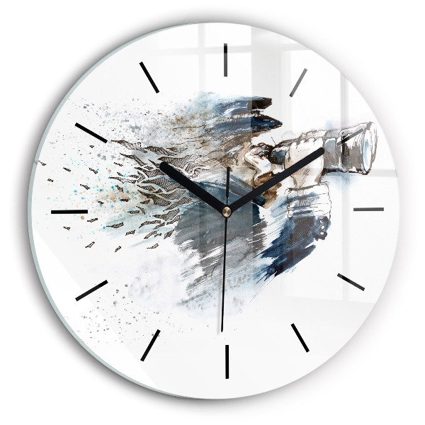 Zegar ścienny okrągły Kapitan z lornetką