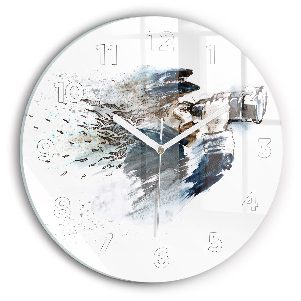 Zegar ścienny okrągły Kapitan z lornetką
