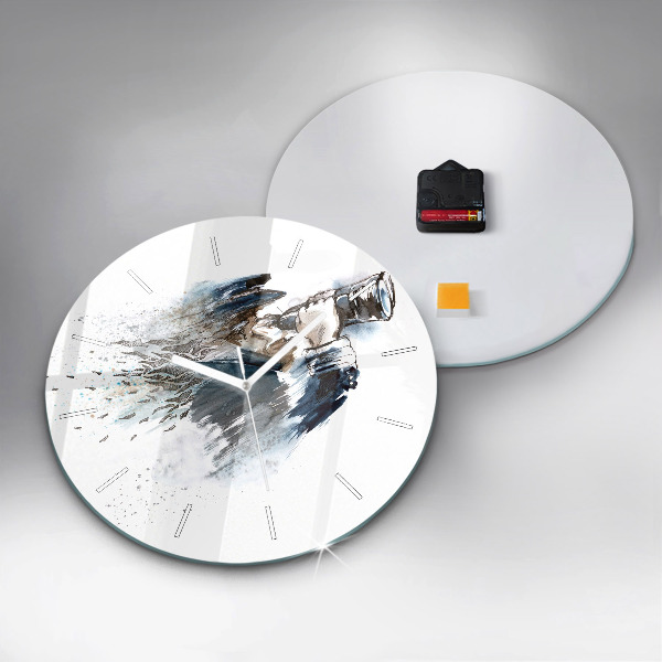 Zegar ścienny okrągły Kapitan z lornetką