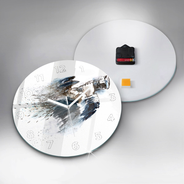 Zegar ścienny okrągły Kapitan z lornetką