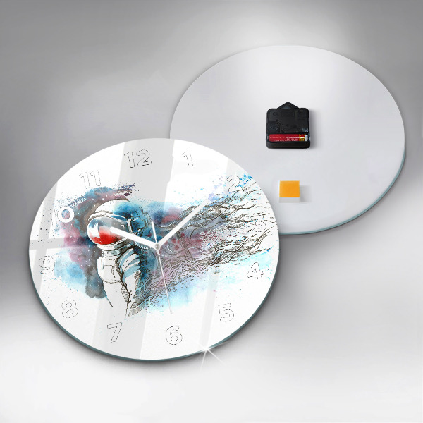 Zegar ścienny okrągły Abstrakcja astronauta