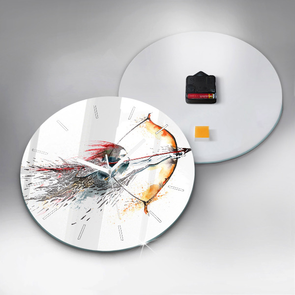 Zegar ścienny okrągły Wojownik na polowaniu