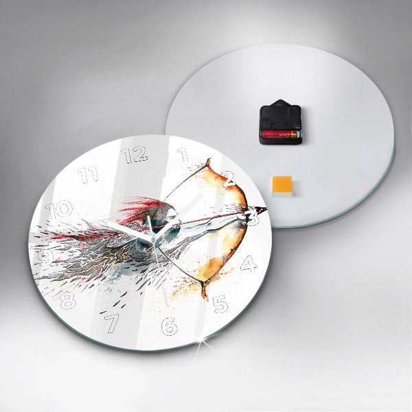 Zegar ścienny okrągły Wojownik na polowaniu