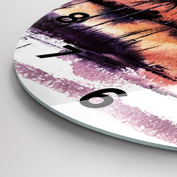 Zegar ścienny okrągły Tropikalny Krajobraz