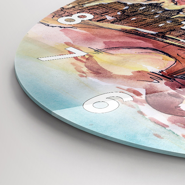 Zegar ścienny okrągły Malowany pejzaż Paryża