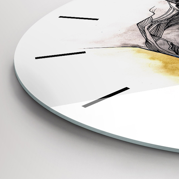 Zegar ścienny okrągły Rysunek miłosny pocałunek