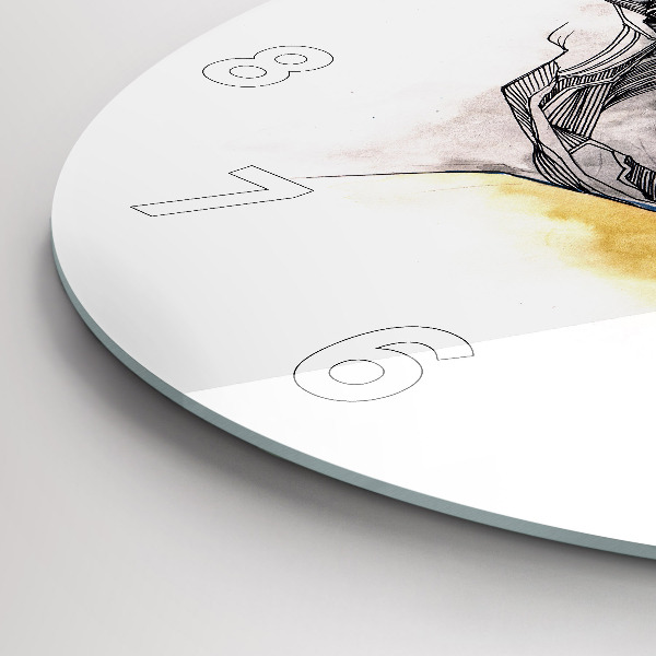 Zegar ścienny okrągły Rysunek miłosny pocałunek