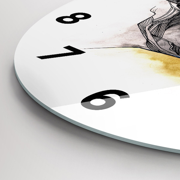 Zegar ścienny okrągły Rysunek miłosny pocałunek