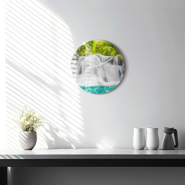 Zegar ścienny okrągły Wodospad w Tajlandii