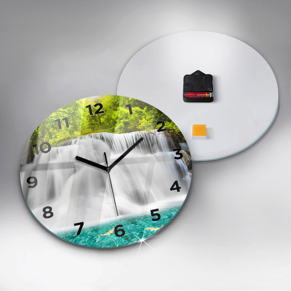Zegar ścienny okrągły Wodospad w Tajlandii