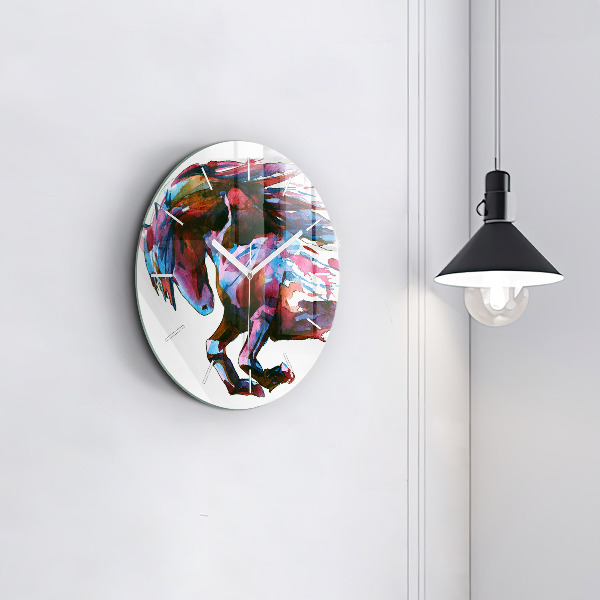 Zegar ścienny okrągły Koń w biegu