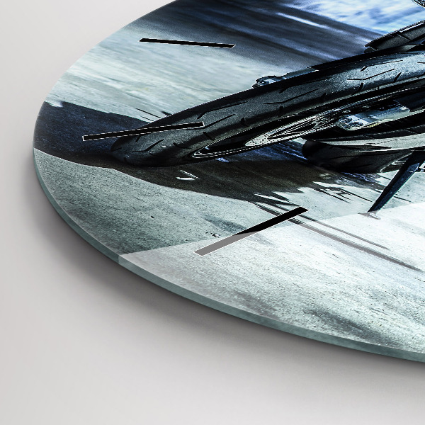 Zegar ścienny okrągły Motocykl w alejce