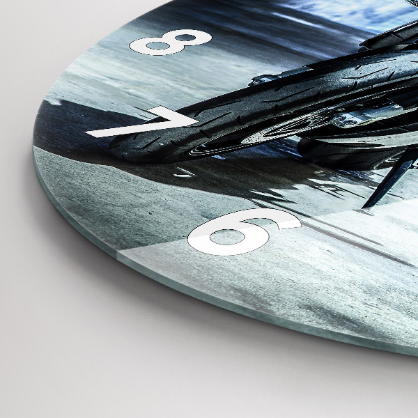 Zegar ścienny okrągły Motocykl w alejce