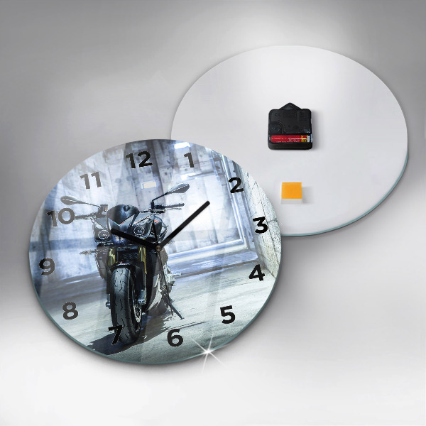 Zegar ścienny okrągły Motocykl w alejce