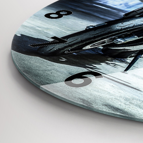 Zegar ścienny okrągły Motocykl w alejce