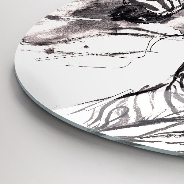 Zegar ścienny okrągły Kobieta i zebry