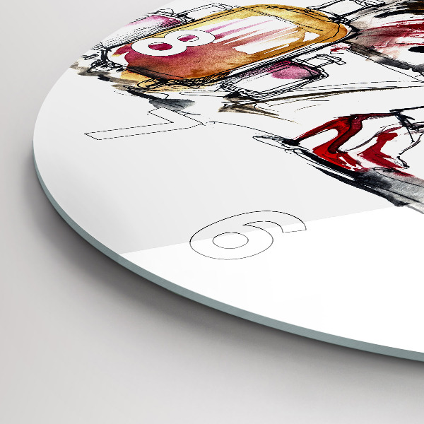 Zegar ścienny okrągły Kobieta z walizkami