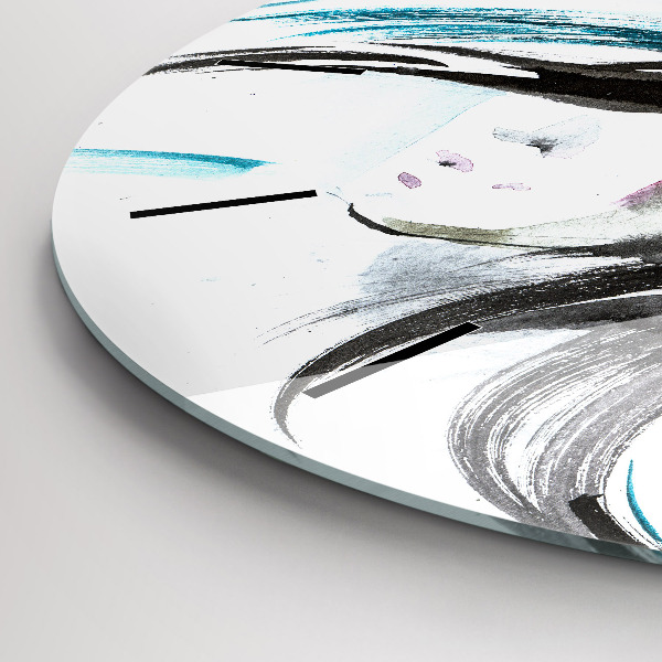 Zegar ścienny okrągły Abstrakcja koń i kobieta