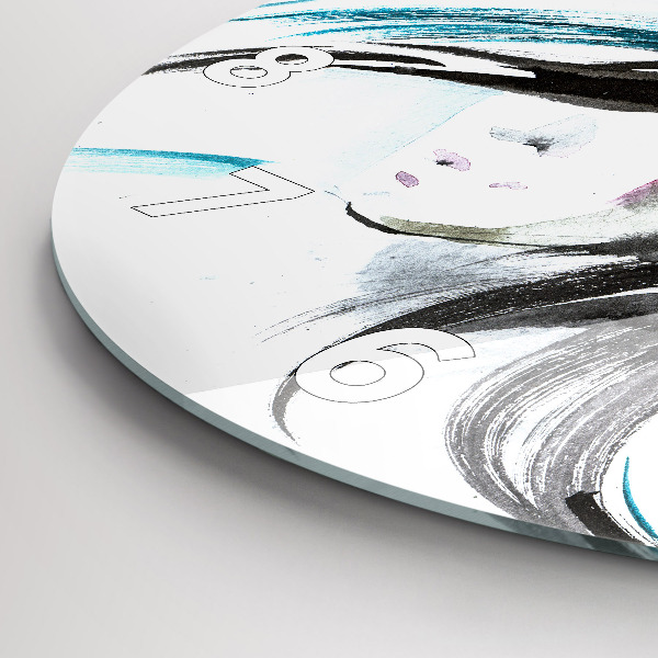 Zegar ścienny okrągły Abstrakcja koń i kobieta