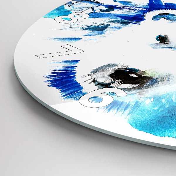 Zegar ścienny okrągły Niedźwiedź na tle lodu