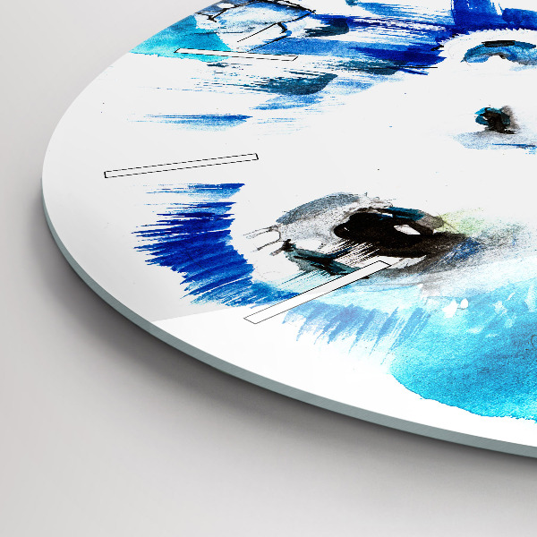 Zegar ścienny okrągły Niedźwiedź na tle lodu