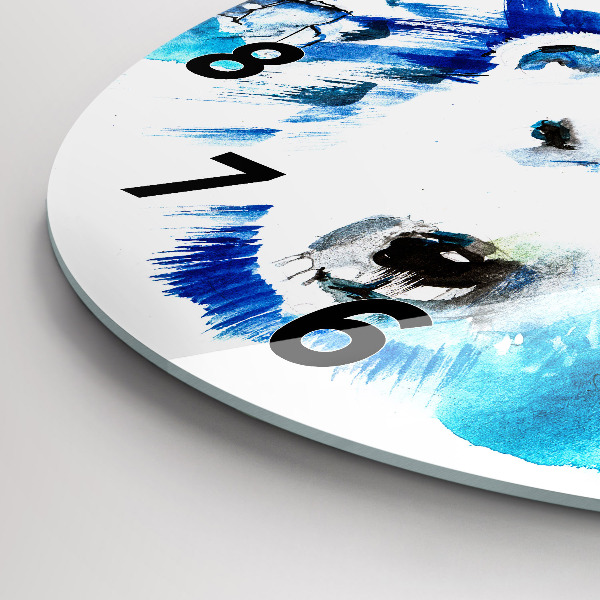 Zegar ścienny okrągły Niedźwiedź na tle lodu