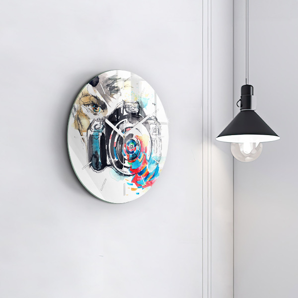 Zegar ścienny okrągły Kobieta fotograf