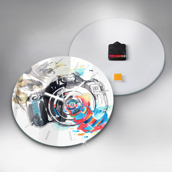 Zegar ścienny okrągły Kobieta fotograf