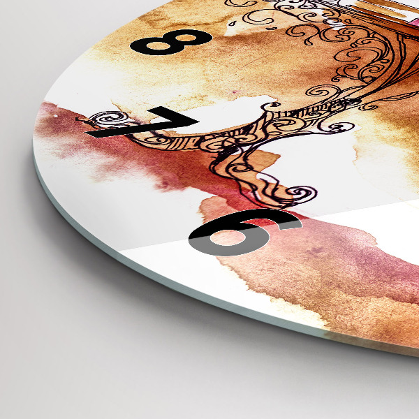 Zegar ścienny okrągły Kobieta pijąca herbatę