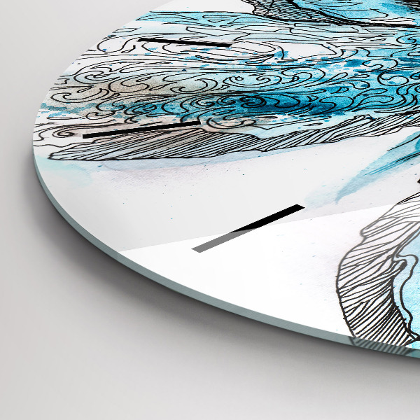 Zegar ścienny okrągły Twarz w kształcie motyla