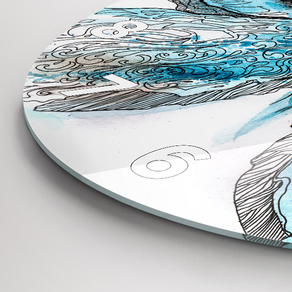 Zegar ścienny okrągły Twarz w kształcie motyla