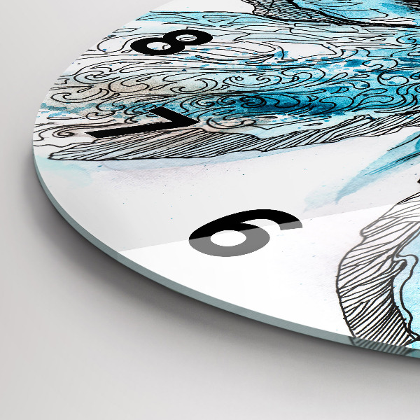 Zegar ścienny okrągły Twarz w kształcie motyla