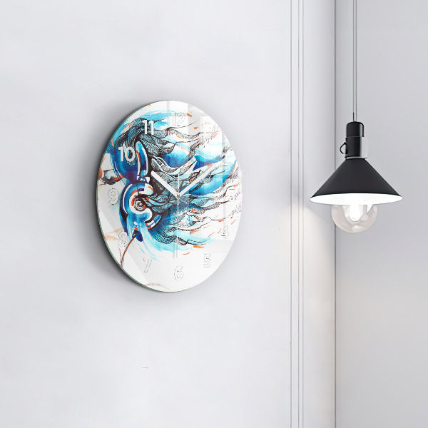 Zegar ścienny okrągły Ilustracja słuchawki