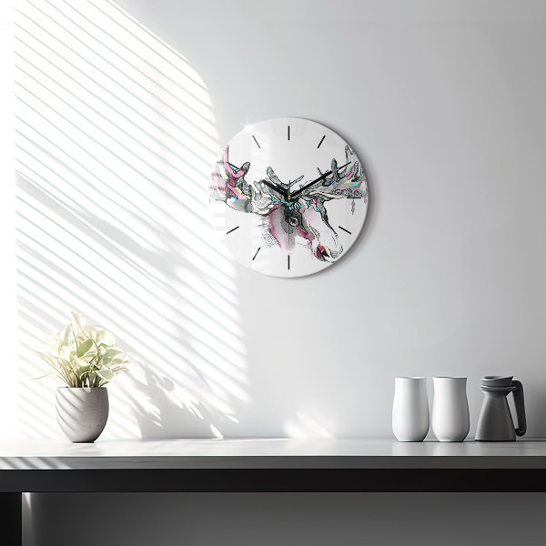 Zegar ścienny okrągły Łoś abstrakcja