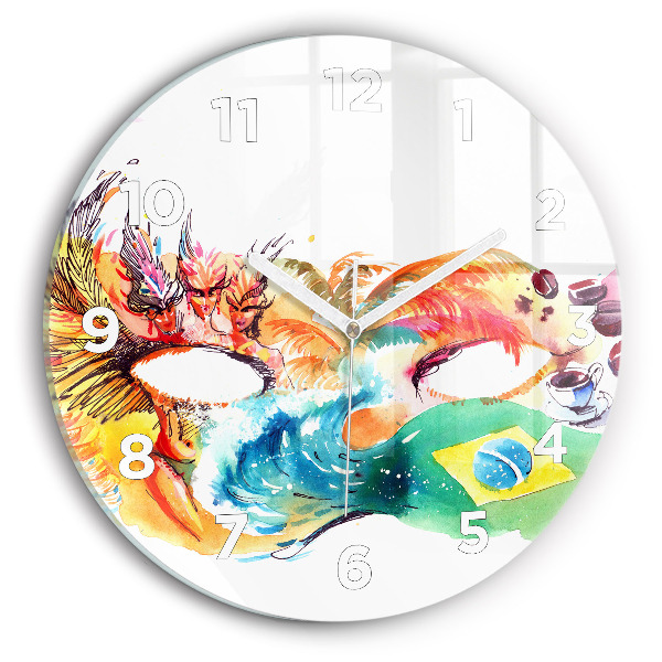 Zegar ścienny okrągły Kultura - flaga Brazylii