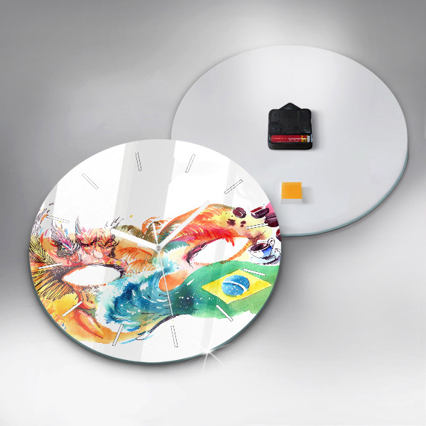 Zegar ścienny okrągły Kultura - flaga Brazylii