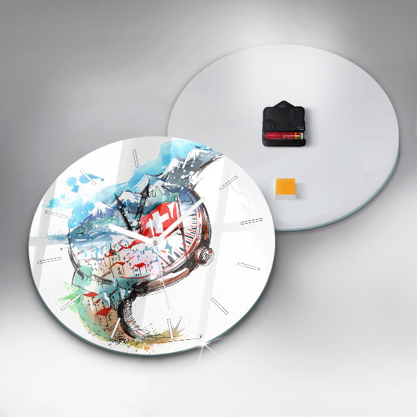 Zegar ścienny okrągły Szwajcarski zegarek