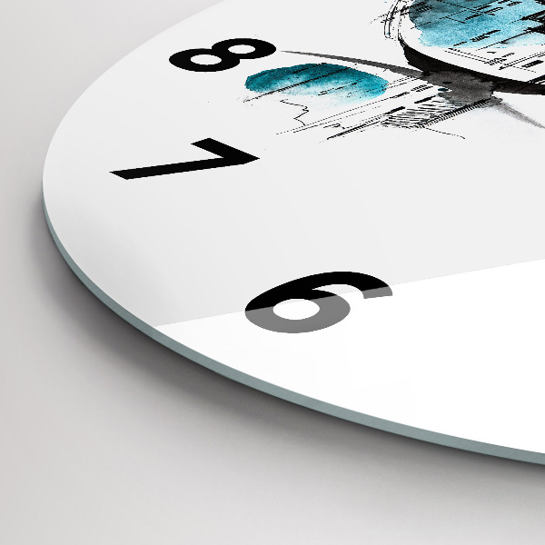 Zegar ścienny okrągły Miasto w okularach