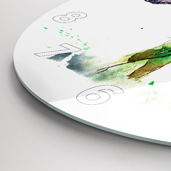 Zegar ścienny okrągły Łoś i Krajobraz gór