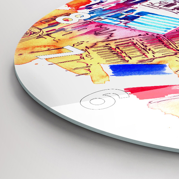 Zegar ścienny okrągły Atrakcyjne kraje świata