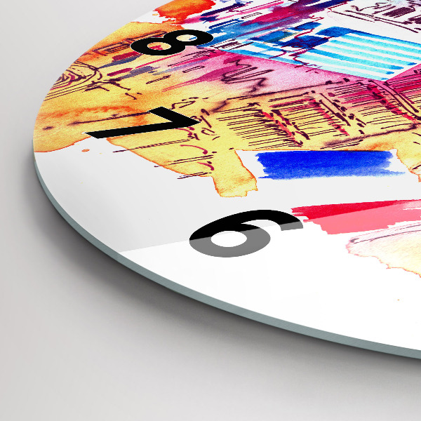 Zegar ścienny okrągły Atrakcyjne kraje świata