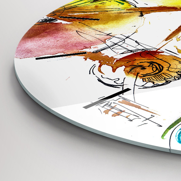 Zegar ścienny okrągły Malowany rower